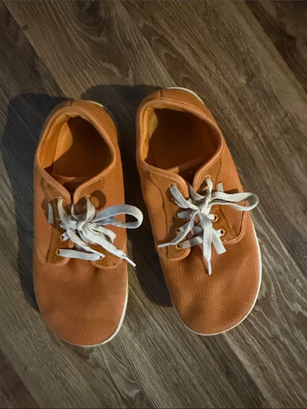 Men's Orange Lace-Up Canvas Sneakers - Lightweight Everyday Shoes